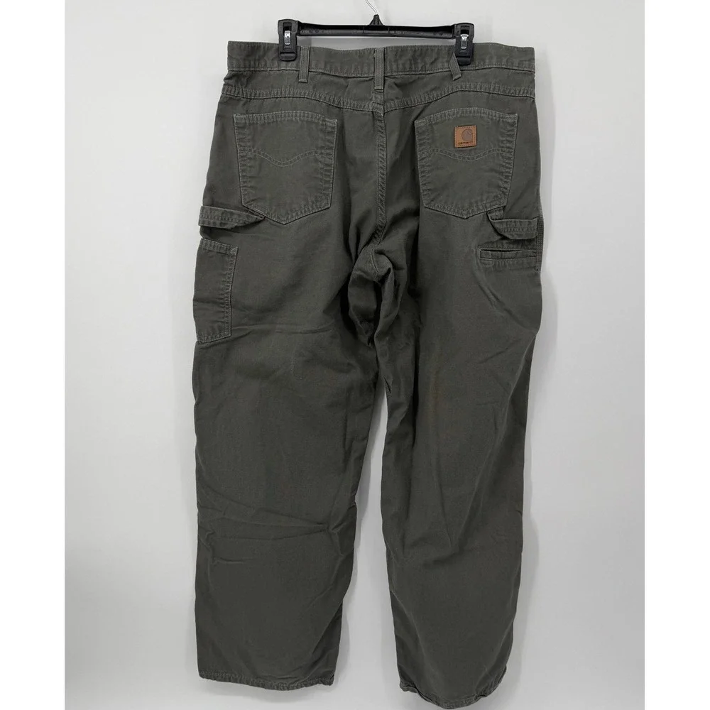 Carhartt Workwear Pants Green Men's Size 40x32 Carpenter Cargo Blue Collar